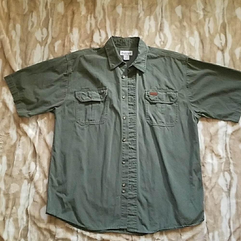 Carhartt Olive/Army Green short sleeve button down